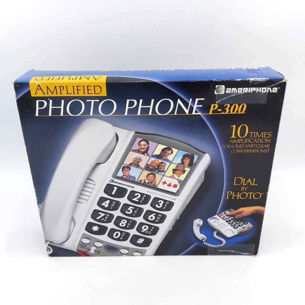 Ameriphone P-300 Clarity Amplified Photo Phone with Wall Mount Manuals and Box